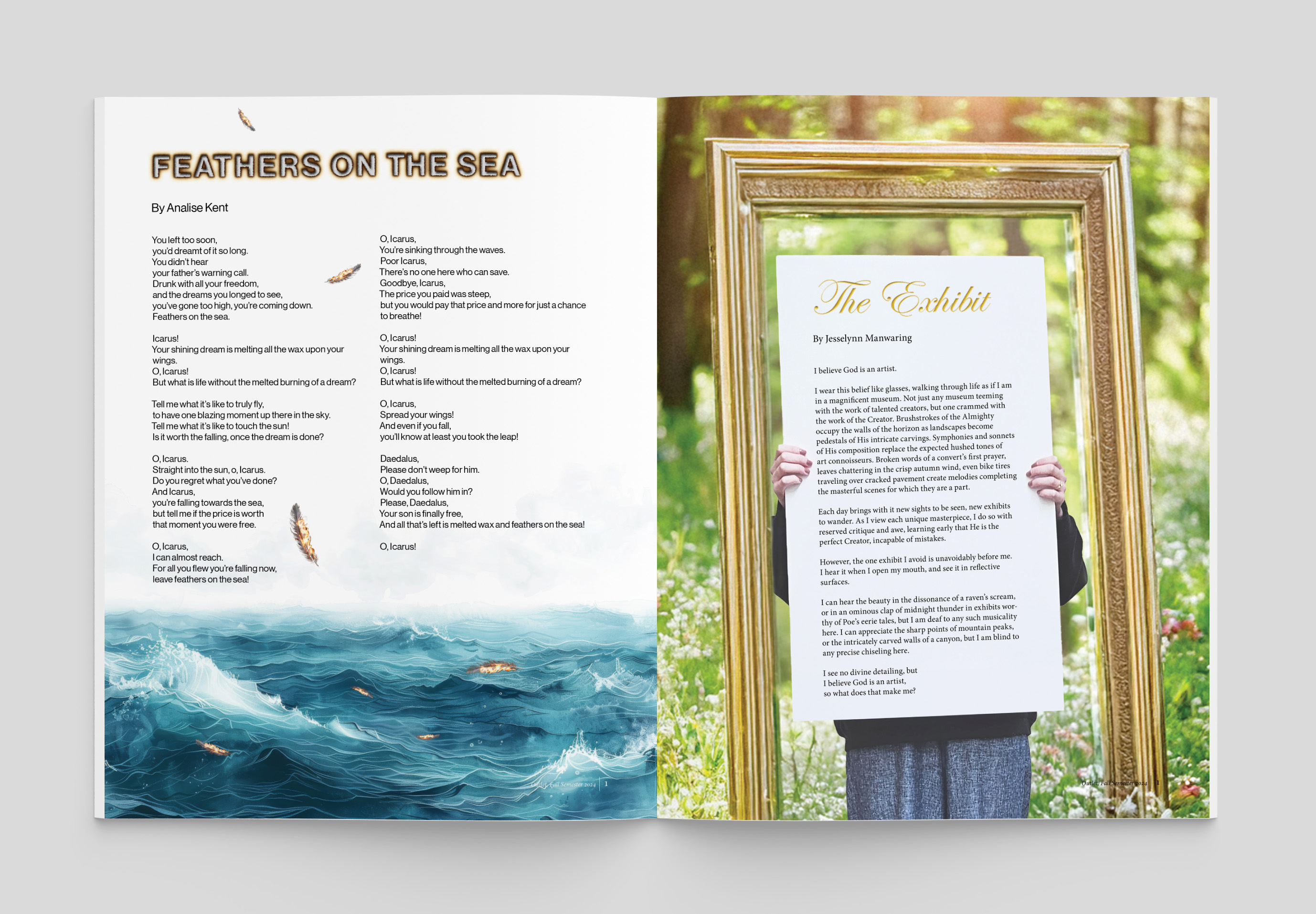 Feathers and The Exhibit Mockup